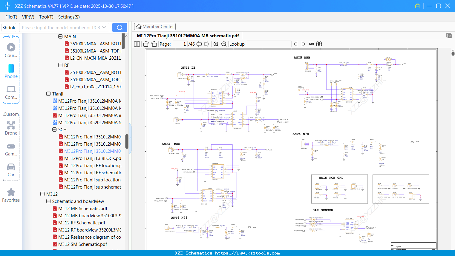 Xiaomi MI 12Pro Tianji 3510L2MM0A MB Schematic